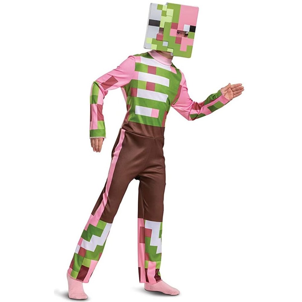 Boys Girls MINECRAFT Zombie PIGMAN Classic Halloween Costume Size MED 8/10 NWT